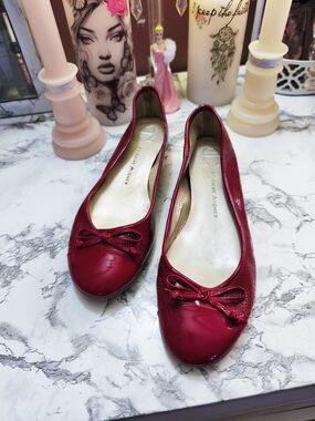 Etienne Aigner Women's Red Patent Ballet Flats